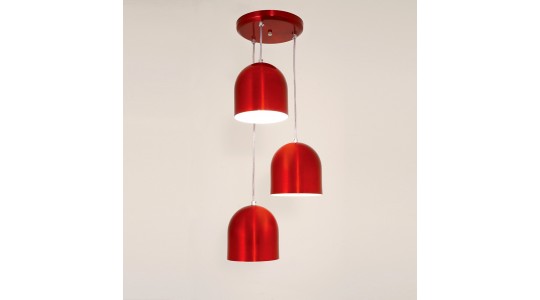 Pendente Sevilha 3L - Verniz Vermelho - Auremar