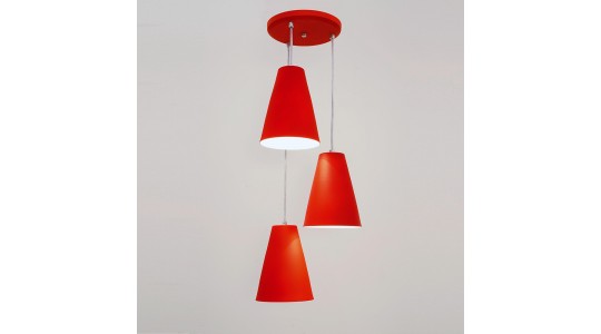 Pendente Cadiz 3L Vermelho - Auremar