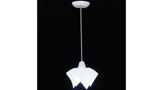 Pendente Tulipa Raiada - Branco - Auremar