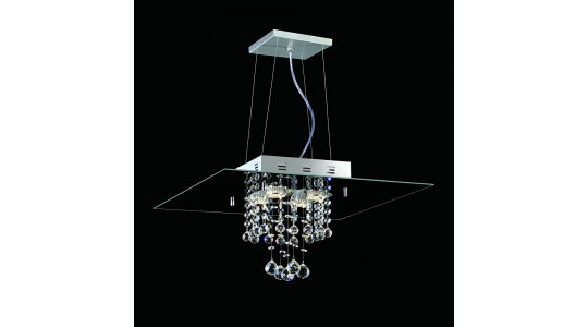 Pendente Malaga Cristal - Preto - 4 Lâmpadas - Auremar