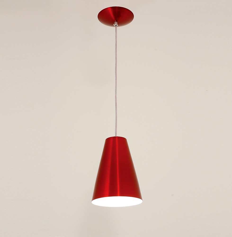 Pendente Cadiz 1L - Verniz Vermelho - Auremar